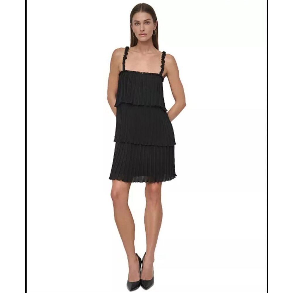DKNY Tiered Ruffled Dress
